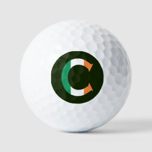 C Monogram overlaid on Irish Flag va gbcnt Golf Balls