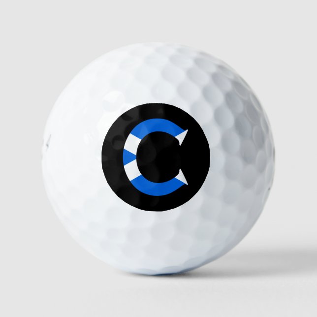 C Monogram overlaid on Scottish Flag be6 gbcnt Golf Balls (Front)