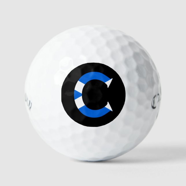 C Monogram overlaid on Scottish Flag css gbcnt Golf Balls (Front)