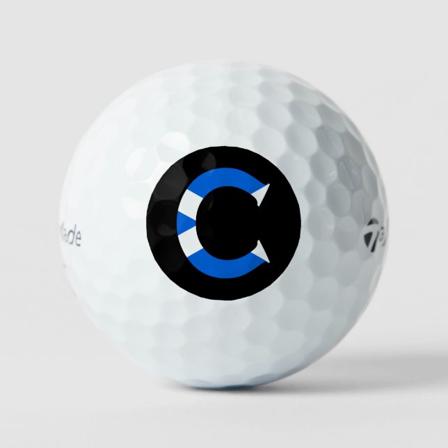 C Monogram overlaid on Scottish Flag tmtp5 gbcnt Golf Balls (Front)