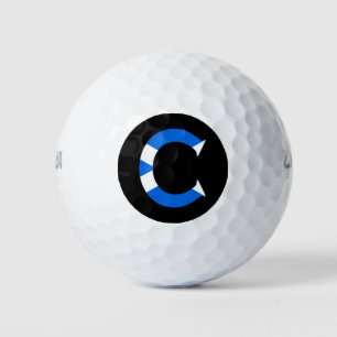 C Monogram overlaid on Scottish Flag wu gbcnt Golf Balls