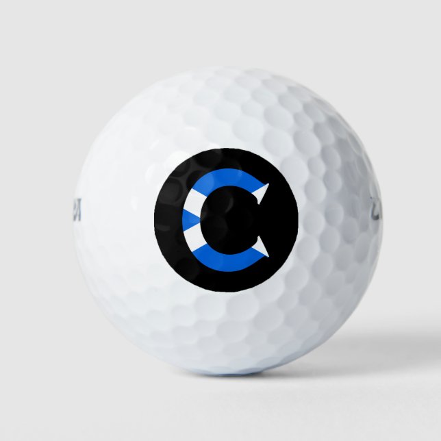 C Monogram overlaid on Scottish Flag wu gbcnt Golf Balls (Front)