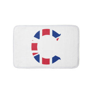 C Monogram overlaid on Union Jack Flag bmcnt Bath Mat