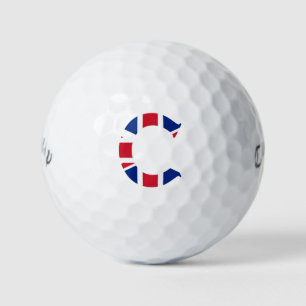 C Monogram overlaid on Union Jack Flag cwb gbcnt Golf Balls