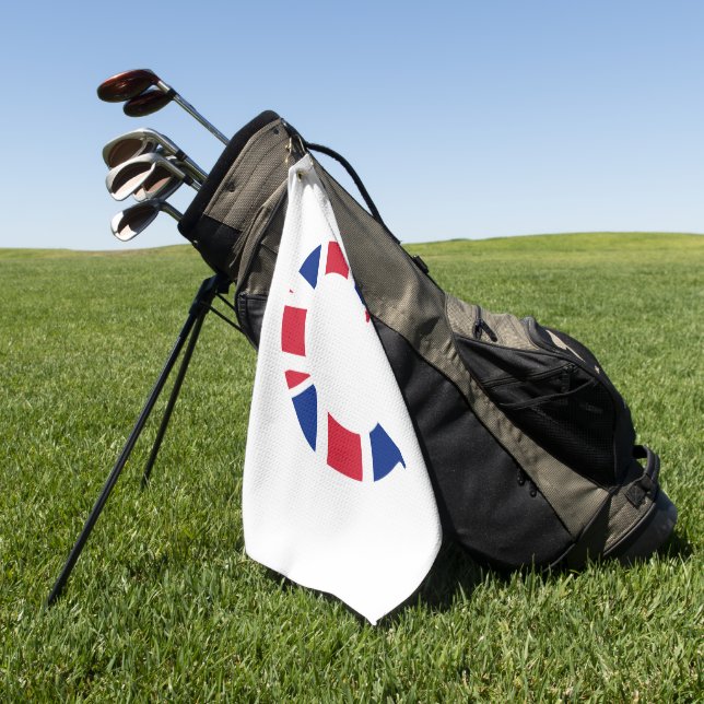 C Monogram overlaid on Union Jack Flag gtcnt Golf Towel (Green)