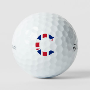 C Monogram overlaid on Union Jack Flag tmtp5 gbcnt Golf Balls