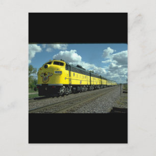 C&N EMD F-7A #402 with passenger_Trains Postcard