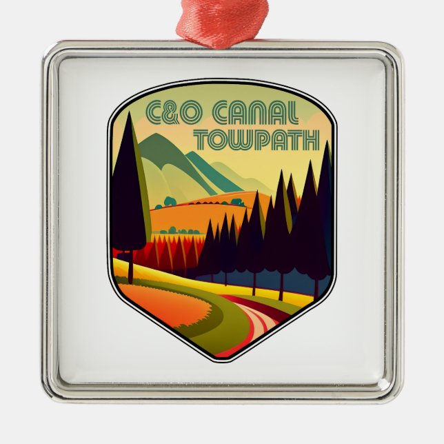 C&O Canal Towpath Colours Metal Tree Decoration (Front)