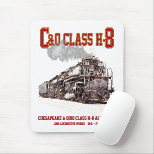 C&O Class H-8 2-6-6-6 Allegheny Steam Locomotive Mouse Mat