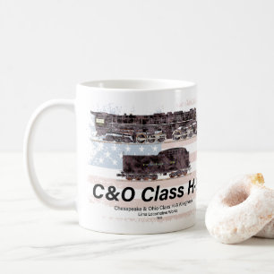 C&O Class H-8 Allegheny Locomotive - American flag Coffee Mug