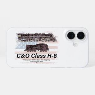 C&O Class H-8 Allegheny Locomotive - American flag iPhone 16 Case