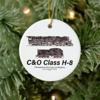 C&O Class H-8 Allegheny Steam Locomotive Profile Ceramic Tree Decoration