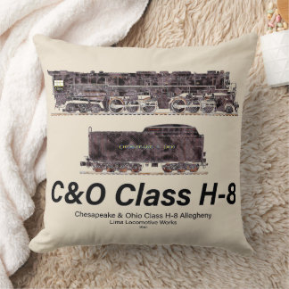 C&O Class H-8 Allegheny Steam Locomotive Profile Cushion