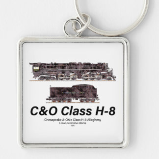 C&O Class H-8 Allegheny Steam Locomotive Profile Key Ring