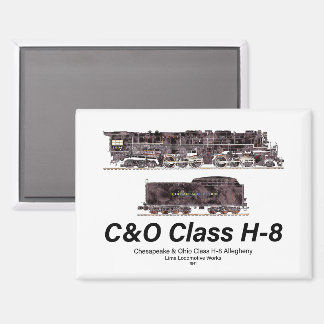 C&O Class H-8 Allegheny Steam Locomotive Profile Magnet