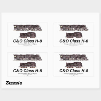 C&O Class H-8 Allegheny Steam Locomotive Profile Rectangular Sticker