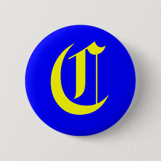 C - OLD ENGLISH 6 CM ROUND BADGE