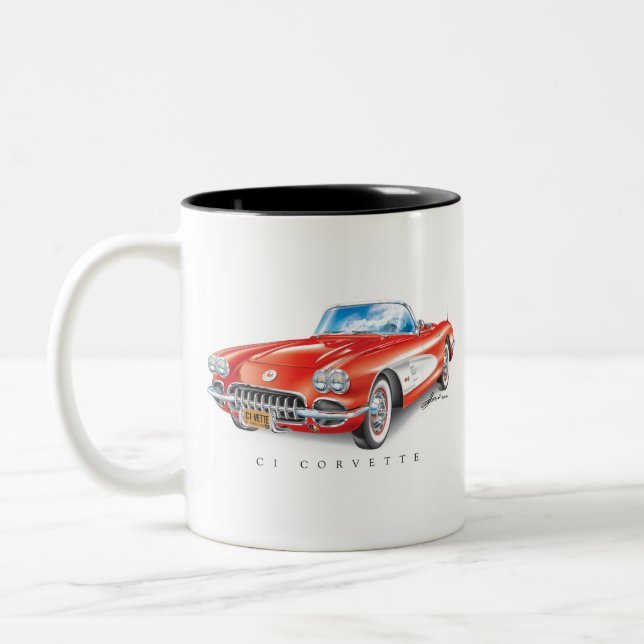C-ONE AUTOMOBILE ART Two-Tone COFFEE MUG (Left)