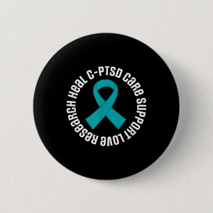 C-ptsd Awareness Ribbon Support Month  6 Cm Round Badge