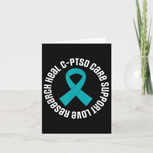 C-ptsd Awareness Ribbon Support Month  Card (Front)
