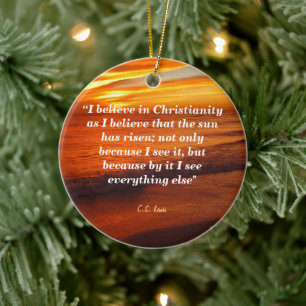 C. S. Lewis Quote On Christianity Ceramic Tree Decoration