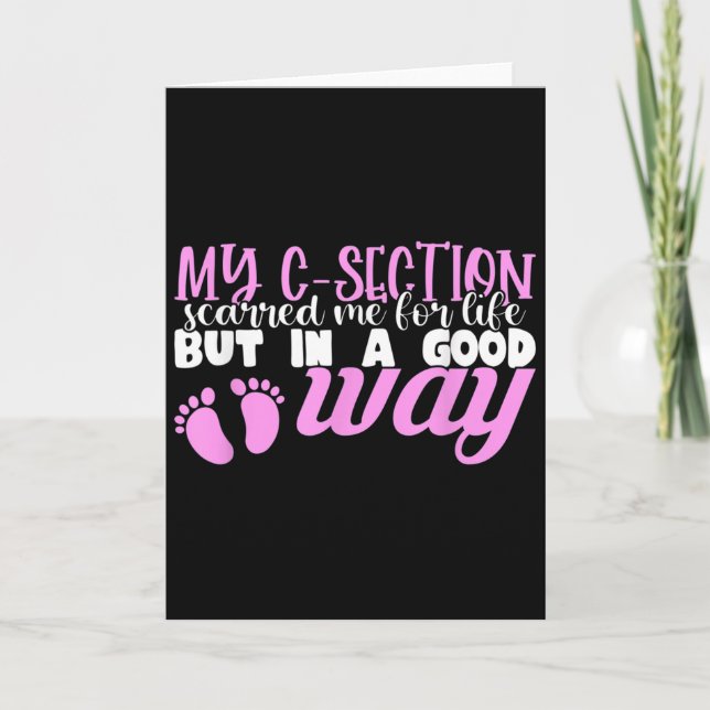 C-section Cesarean New Mom Of Baby Girl Recovery Q Card (Front)