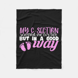 C-section Cesarean New Mom Of Baby Girl Recovery Q Fleece Blanket