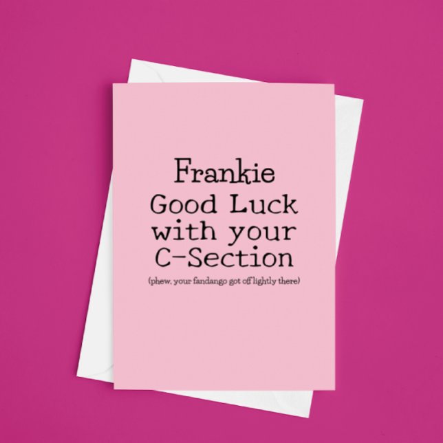 C-Section Good Luck Funny Customisable Card (Creator Uploaded)