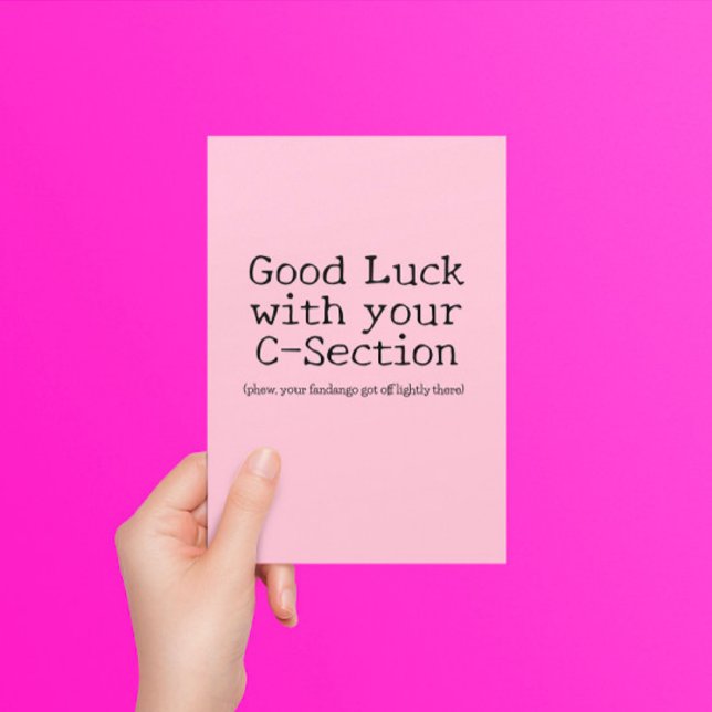 C-Section Good Luck Funny Customisable Postcard (Creator Uploaded)
