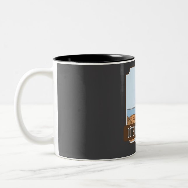 C�te de Granit Rose � France  Two-Tone Coffee Mug (Left)