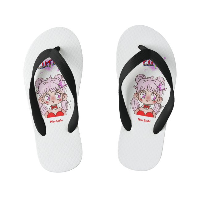 C.U.T.E.  Japanese Anime Kid's Flip Flops (Footbed)