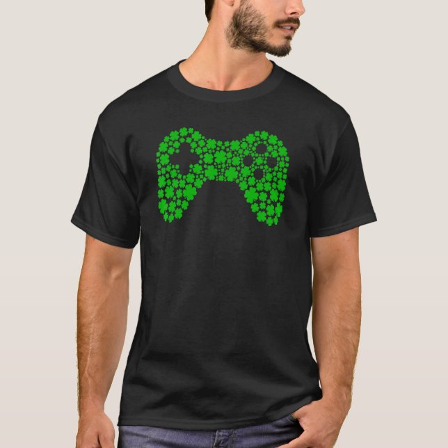 C Video Game Controllers St Patrick's Day Boys Gam T-Shirt (Front)