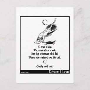 C was a cat postcard
