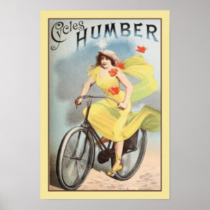 ca 1890 Vintage Cycles Bicyles Ad Humber Poster
