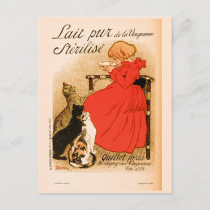 ca 1890 vintage French Milk advertisement Postcard