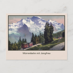 ca 1900 Jungfrau Mountain Muerren Railroad Postcard