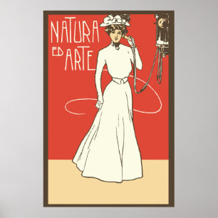 ca 1900 Vintage Italian Ladies' Fashion Poster