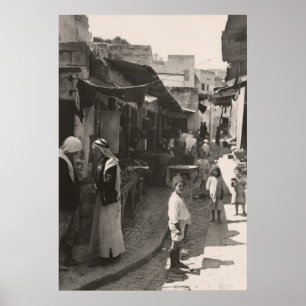 ca 1935 Street in Nazareth, market market Poster