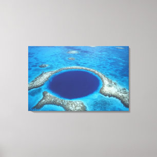 CA, Belise. Aerial view of Blue Hole (diameter Canvas Print