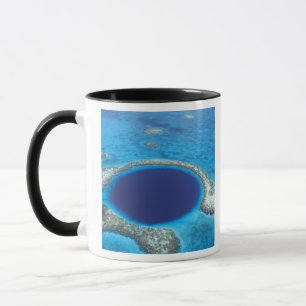 CA, Belise. Aerial view of Blue Hole (diameter Mug