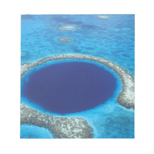 CA, Belise. Aerial view of Blue Hole (diameter Notepad