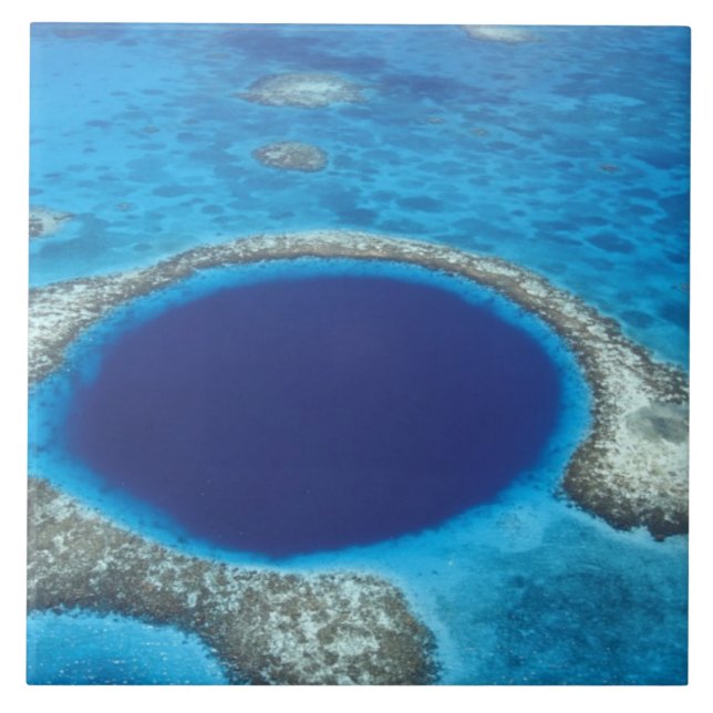 CA, Belise. Aerial view of Blue Hole (diameter Tile (Front)