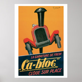 Ca-bloc" Racing Car Vintage Art Print Poster