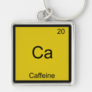 Ca - Caffeine Funny Chemistry Element Symbol Tee Key Ring