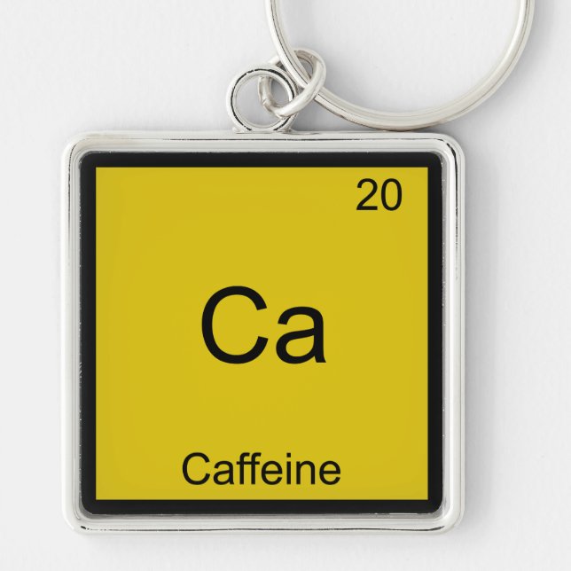 Ca - Caffeine Funny Chemistry Element Symbol Tee Key Ring (Front)
