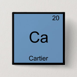 Ca - Cartier Funny Chemistry Element Symbol Tee 15 Cm Square Badge