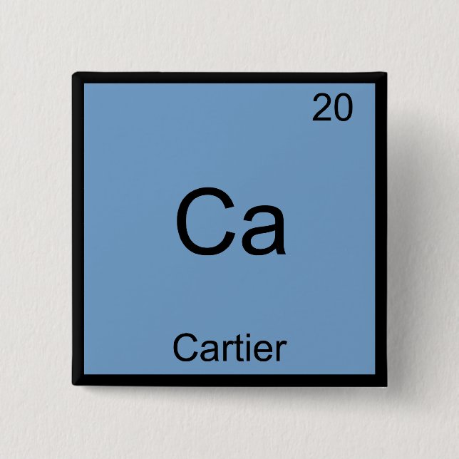 Ca - Cartier Funny Chemistry Element Symbol Tee 15 Cm Square Badge (Front)