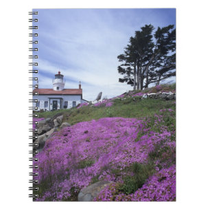 CA, Crescent City, Battery Point lighthouse with Notebook