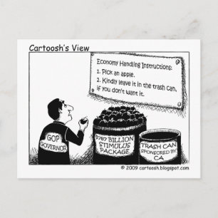 CA: Give Me Your Unwanted Stimulus Money Postcard