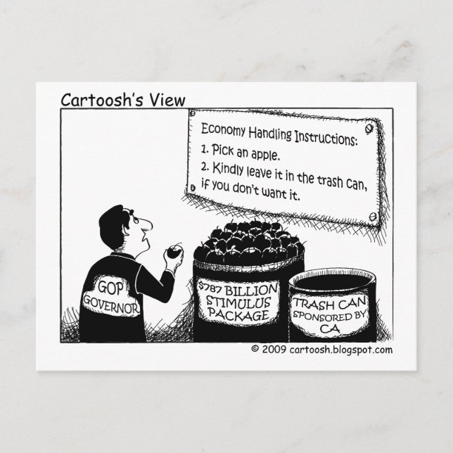 CA: Give Me Your Unwanted Stimulus Money Postcard (Front)